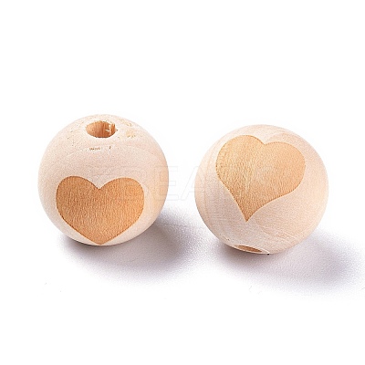 Unfinished Wood Beads WOOD-S036-07-1