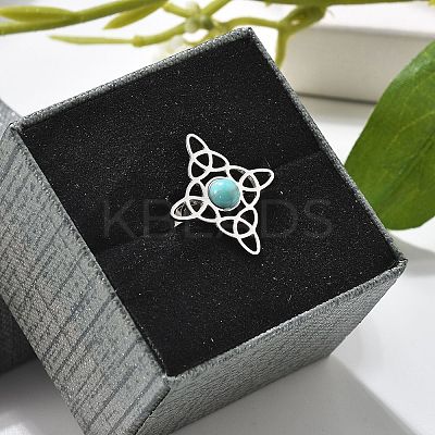 Synthetic Turquoise Finger Rings LS-RJEW-I110-02P-01-1