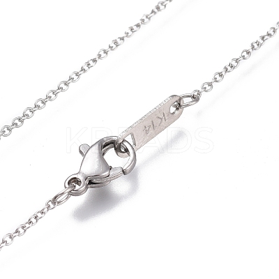 304 Stainless Steel Heart Pendant Necklaces NJEW-I240-25-1