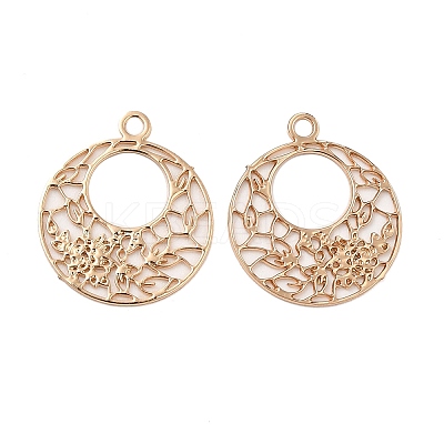 Long-Lasting Plated Brass Filigree Charms KK-K336-22KCG-1