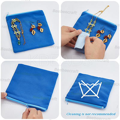 4Pcs Microfiber Silver Jewelry Storage Zipper Bags ABAG-BBC0001-33A-1