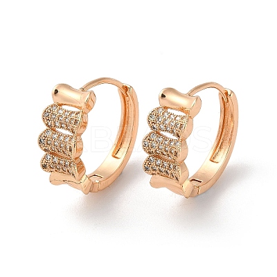 Brass Hoop Earrings with Rhinestone EJEW-K256-62KCG-1