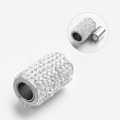 304 Stainless Steel Magnetic Clasps with Glue-in Ends LS-STAS-L131-06B-1