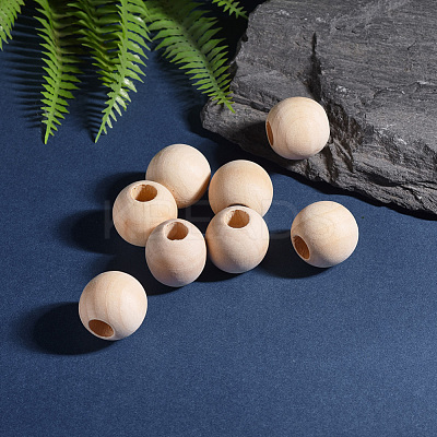 Unfinished Wood Beads X-WOOD-25-LF-1