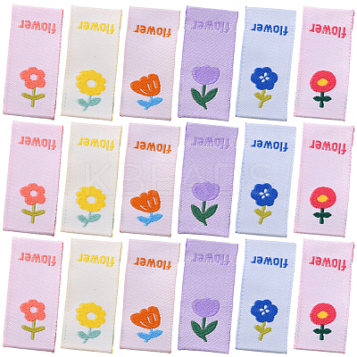 150Pcs 6 Styles Polyester Rectangle Clothing Label DIY-CY0003-86-1