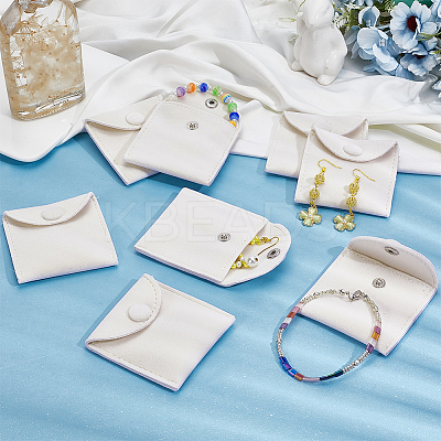Velvet Jewelry Flap Pouches with Snap Button X-TP-WH0007-10A-1