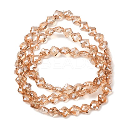 Electroplate Transparent Glass Beads Strands GL-CBA7A17-02A-06-1