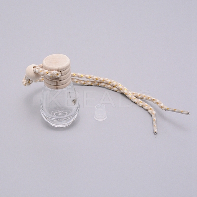 Car Hanging Air Freshener Light Blub Shape Glass Bottles DJEW-WH0007-34-1