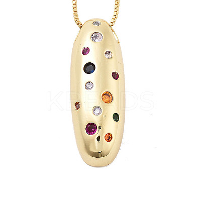 Brass Micro Pave Cubic Zirconia Letter Pendant Necklaces LS-KK-Z069-01G-I-1