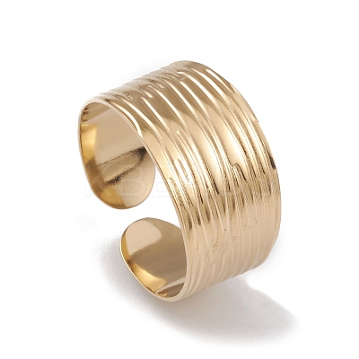 Ion Plating(IP) 304 Stainless Steel Cuff Rings RJEW-G285-84G-1