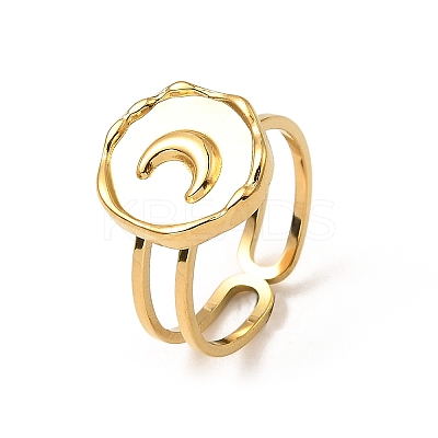 304 Stainless Steel Open Cuff Pad Ring Settings RJEW-Z018-43G-1