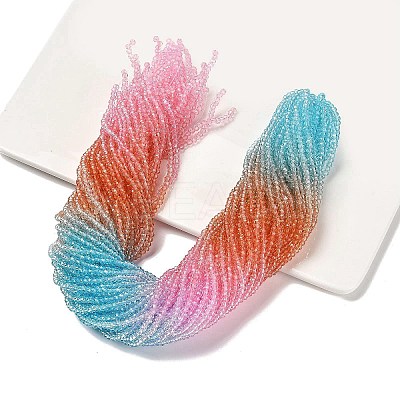 Transparent Painted Glass Beads Strands X1-DGLA-A034-T1mm-A19-1