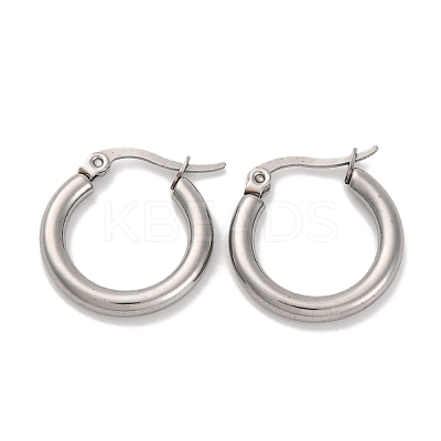 Non-Tarnish Ring 304 Stainless Steel Hoop Earrings for Women Men EJEW-B049-01A-P-1