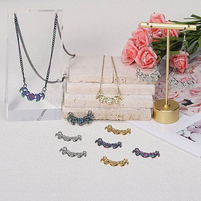 12Pcs 3 Colors Ion Plating(IP) 304 Stainless Steel Pendants STAS-SZ0002-91-1