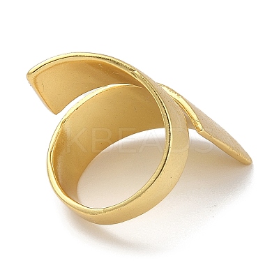 Rack Plating Brass Cuff Finger Rings for Women RJEW-C114-13A-G-1