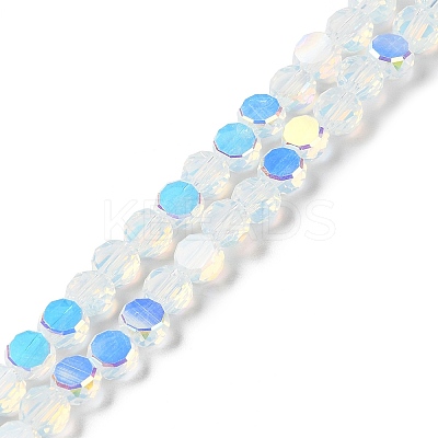 Transparent Electroplate Glass Beads Strands GLAA-Q099-I01-07-1