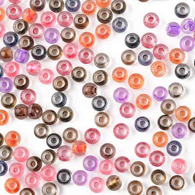 50G 3 Colors Halloween Transparent Glass Round Seed Beads SEED-FS0001-41-1