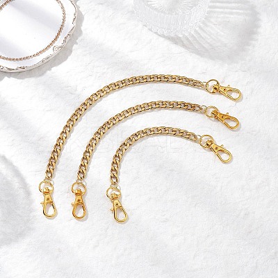 3Pcs 3 Styles 304 Stainless Steel Cuban Link Chain Bag Extender Chains FIND-JF00157-1