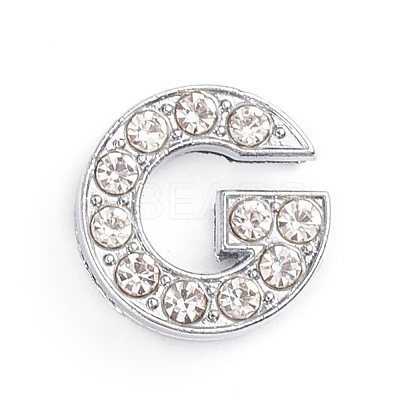 Alloy Slide Charms ALRI-WH0005-09G-P-1