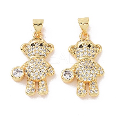 Brass Micro Pave Cubic Zirconia Pendants ZIRC-I063-13G-1