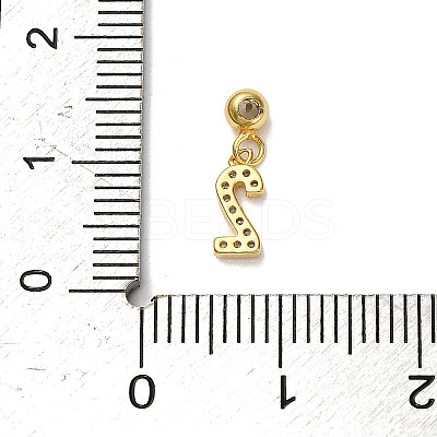 925 Sterling Silver Micro Pave Clear Cubic Zirconia European Dangle Charms STER-A045-01G-2-1