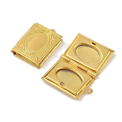 Brass Locket Pendants for Teachers' Day X-KK-M041-07G-1