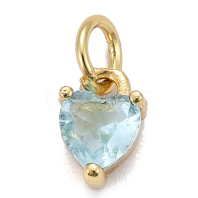 Brass Micro Pave Cubic Zirconia Charms KK-P192-08-G05-1