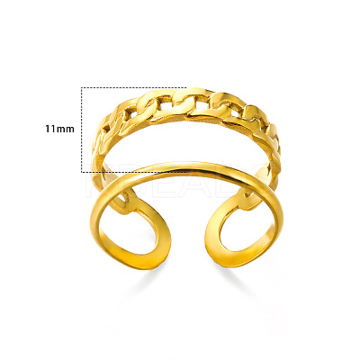 Simple Style 304 Stainless Steel Cuff Rings FS-WG1C3D0-07-1