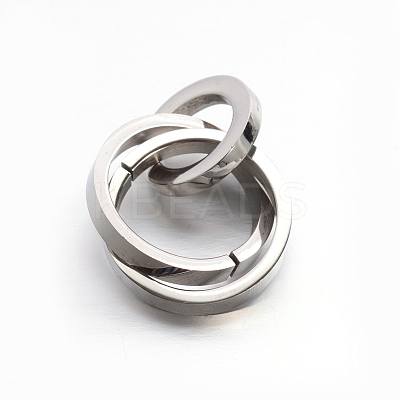 Tarnish Resistant 304 Stainless Steel Interlocking Ring Pendants STAS-E090-90P-1