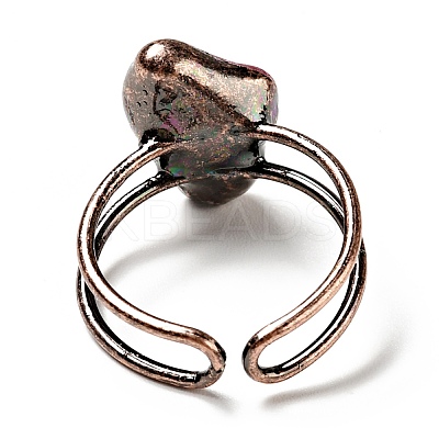 Natural Gemstone Irregular Nugget Open Cuff Rings G-D468-01R-1