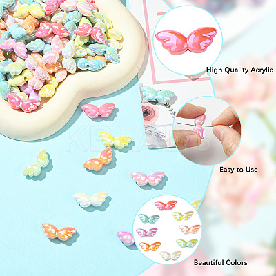 100Pcs Opaque UV Plating Acrylic Beads PACR-PA0001-01-1