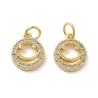 Brass Micro Pave Cubic Zirconia Pendants KK-C092-13G-1