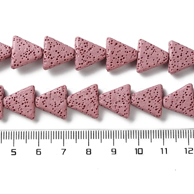Triangle Dyed Natural Lava Rock Beads Strands G-O126-04A-05-1