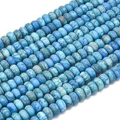 Dyed Natural Map Stone Beads Strands G-P575-A21-8x5mm-03-1