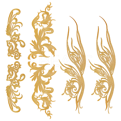 3 Pairs 3 Style Flower Polyester Computerized Embroidery Sew on Patches DIY-NB0008-24-1