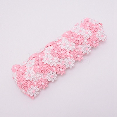 Flower Polyester Trim Ribbon OCOR-WH0060-03-1