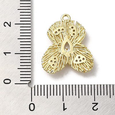Rack Plating Brass Cubic Zirconia Pendants KK-M267-07G-1