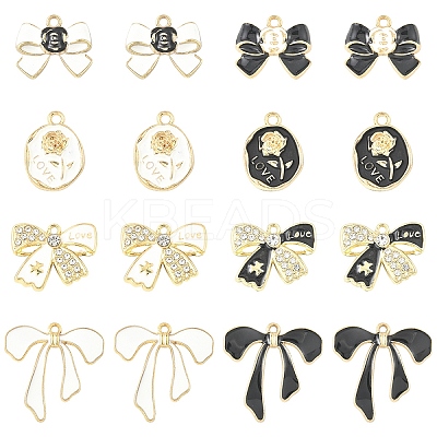 16Pcs 8 Styles Alloy Enamel Charms ENAM-YW0006-97-1
