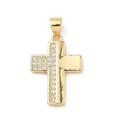 Brass Micro Pave Cubic Zirconia Pendants KK-D426-15C-G-1