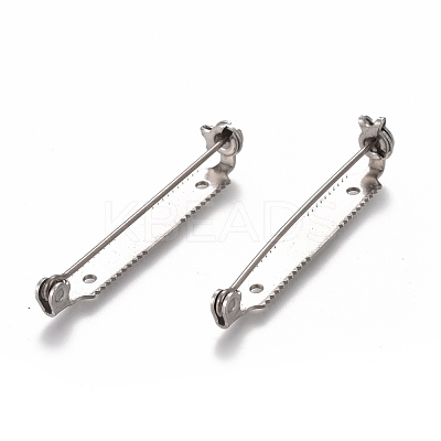 Tarnish Resistant 304 Stainless Steel Brooch Pin Back Bar Findings STAS-P249-24P-1
