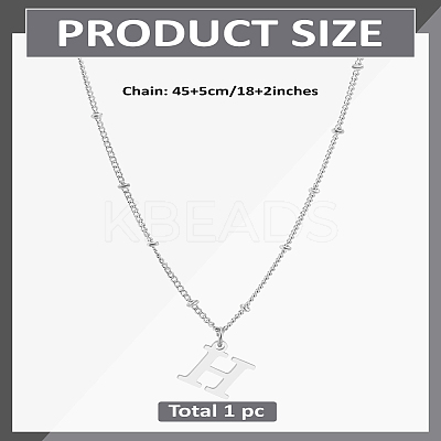1Pc Brass Chain & 304 Stainless Steel Letter Pendant Necklaces NJEW-LP0001-35H-P-1