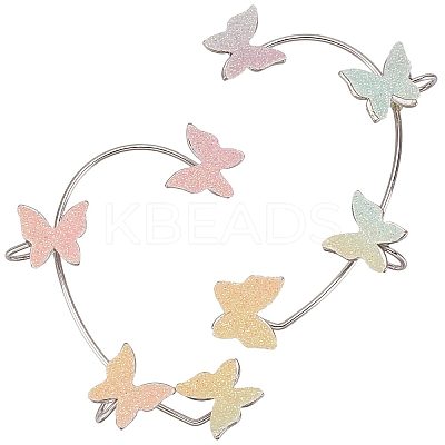 2Pcs 2 Styles Bling Butterfly Cuff Earrings EJEW-SC0001-26A-1