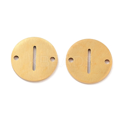 PVD Vacuum Plating 201 Stainless Steel Hollow Flat Round Links FIND-R149-03I-G-1
