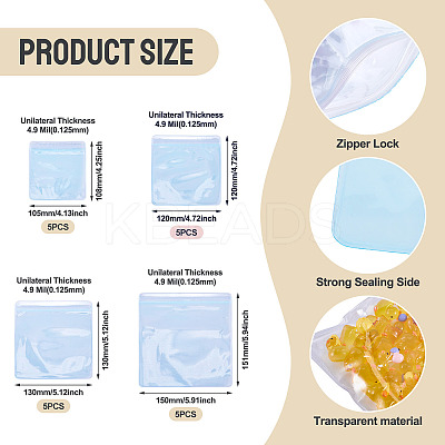 20Pcs 4 Styles Transparent PVC Anti Oxidation Resealable Bags AJEW-TA0002-40A-1