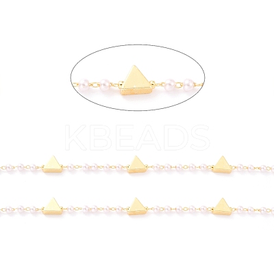 Handmade CCB Plastic Imitation Pearl Beaded Chains CHC-I038-22G-1