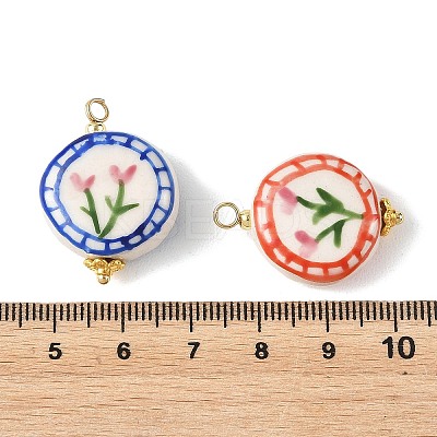 Hand Painted Handmade Porcelain Pendants PALLOY-JF05910-1