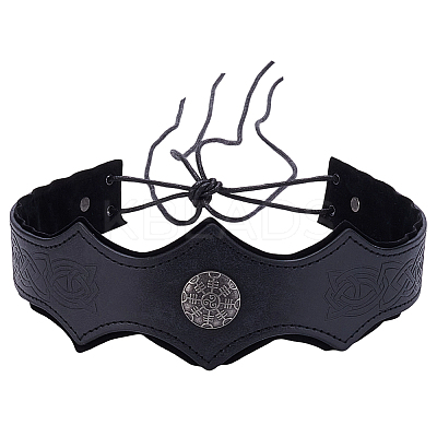 PU Leather & Alloy Headbands Hair Accessories for Women Girls OHAR-WH20009-02B-03-1
