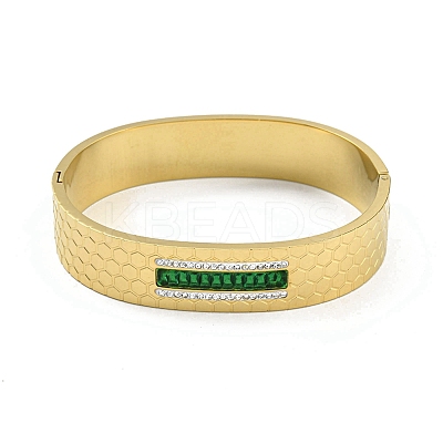 304 Stainless Steel Pave Cubic Zirconia Hinged Bangles for Women BJEW-D044-04G-01-1