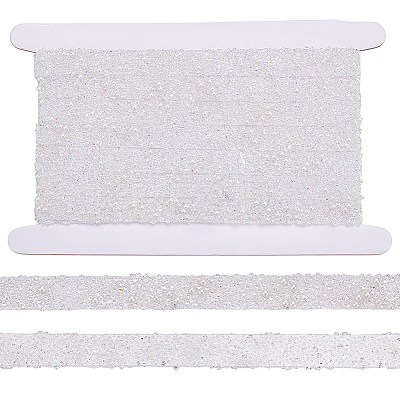 1 Roll Resin Rhinestone with Plastic Imitation Pearl Beaded Trim DIY-BC0015-57B-1