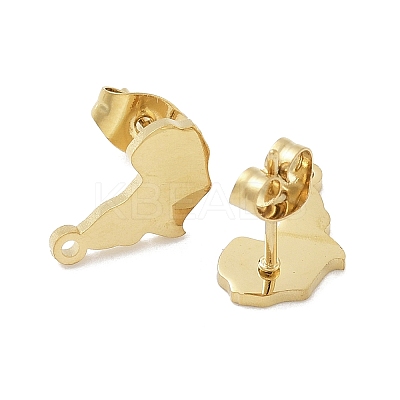 Africa Map Ion Plating(IP) 304 Stainless Steel Stud Earring Findings STAS-I206-105G-1